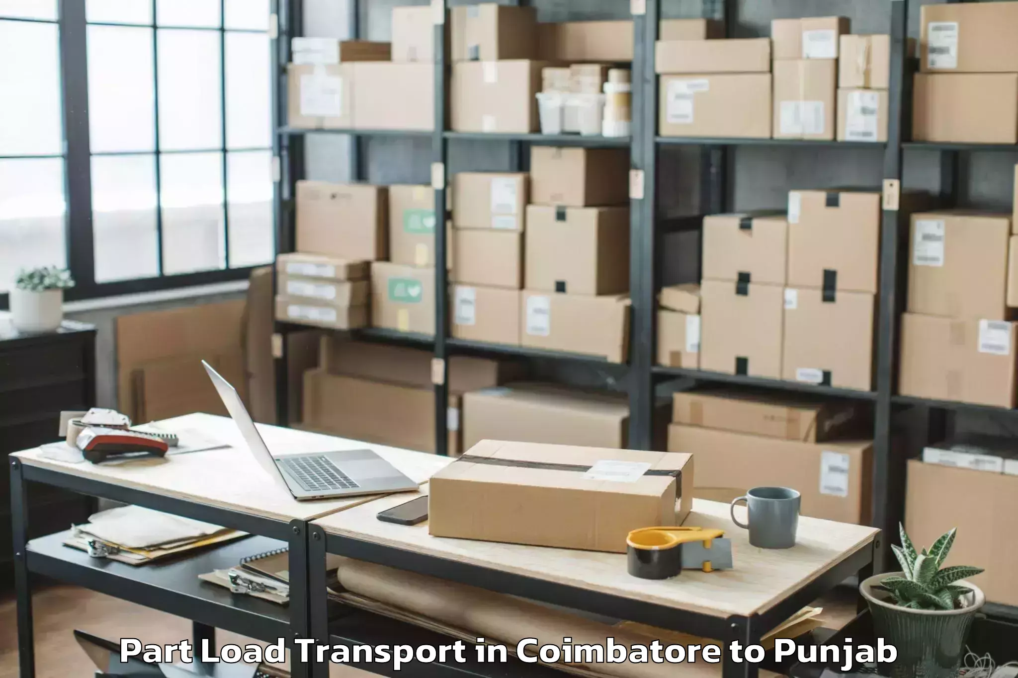 Easy Coimbatore to Ludhiana Airport Luh Part Load Transport Booking